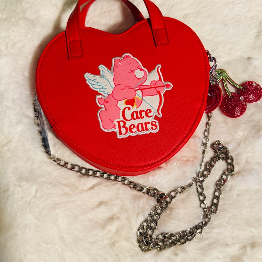 Care Bears Red Heart Crossbody with Silver Chain